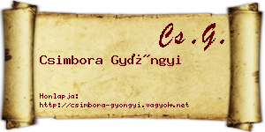 Csimbora Gyöngyi névjegykártya