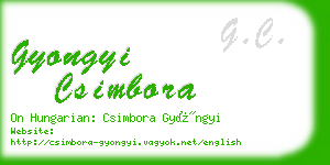 gyongyi csimbora business card